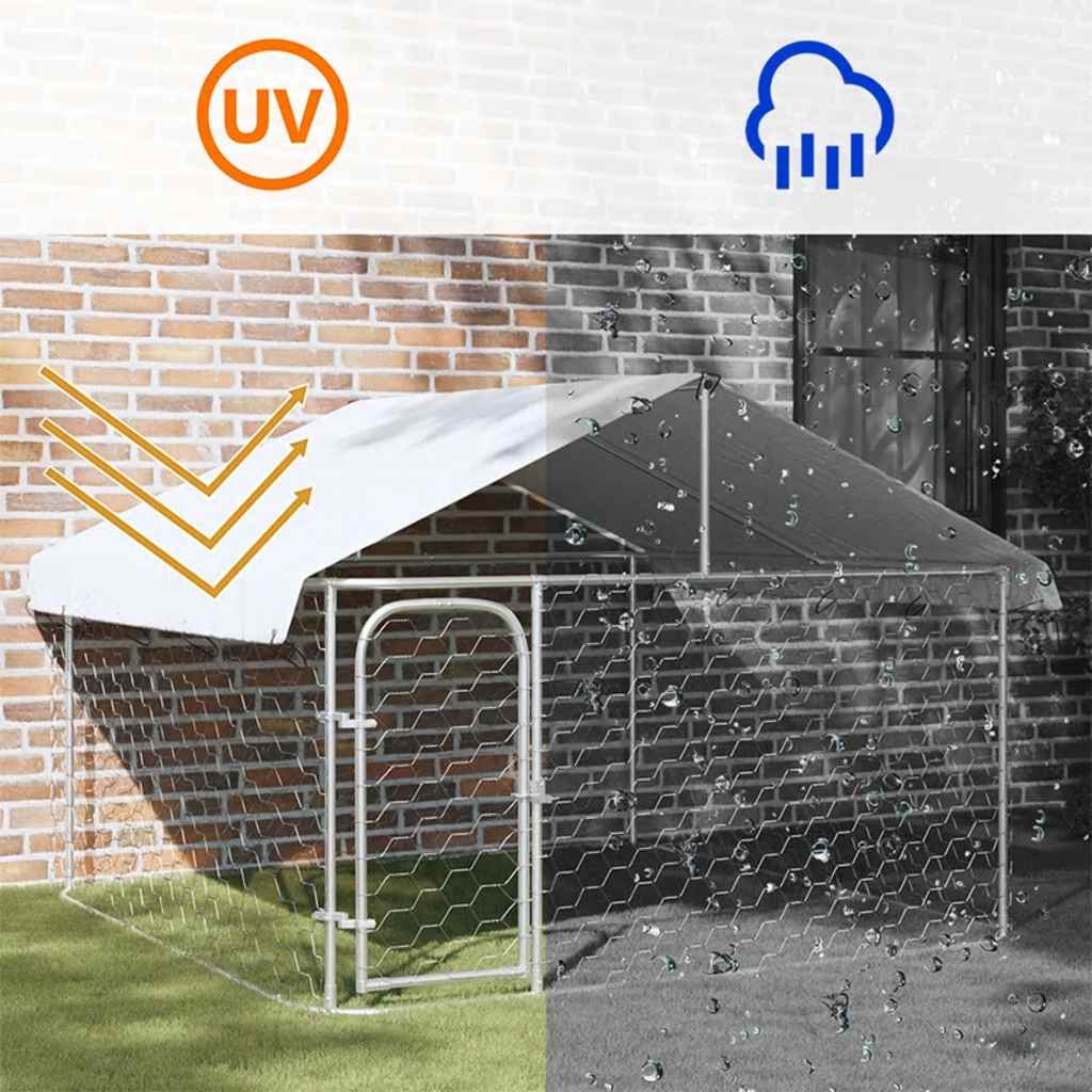 Outdoor-Hundezwinger mit Dach 200x200x150 cm