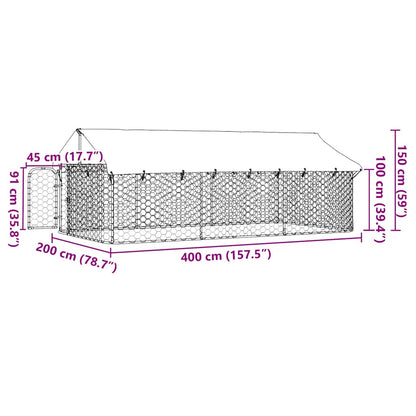 Outdoor-Hundezwinger mit Dach 400x200x150 cm