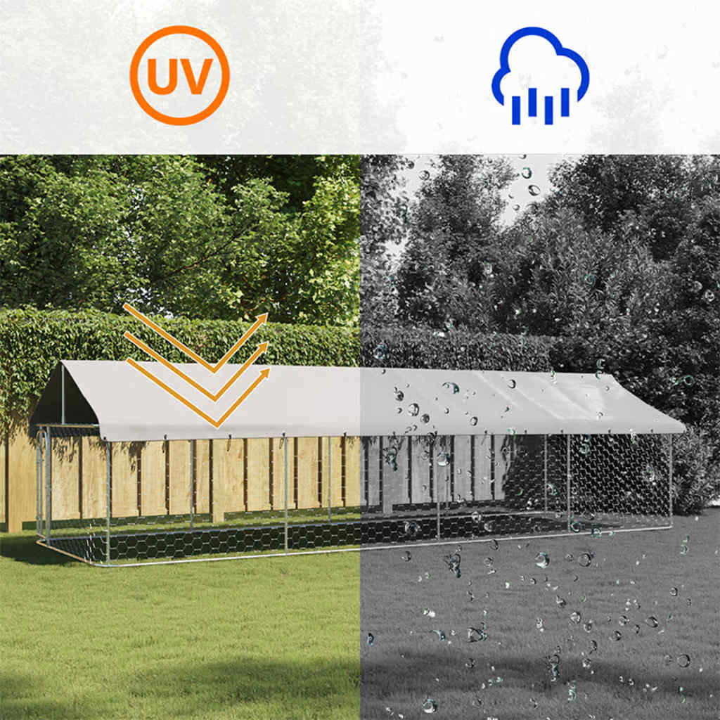 Outdoor-Hundezwinger mit Dach 600x200x150 cm