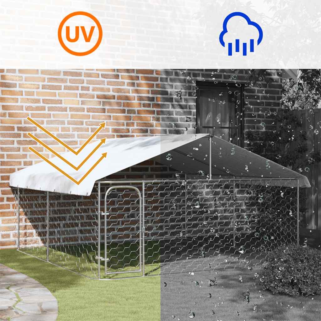 Outdoor-Hundezwinger mit Dach 300x300x150 cm