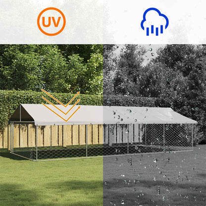 Outdoor-Hundezwinger mit Dach 600x300x150 cm