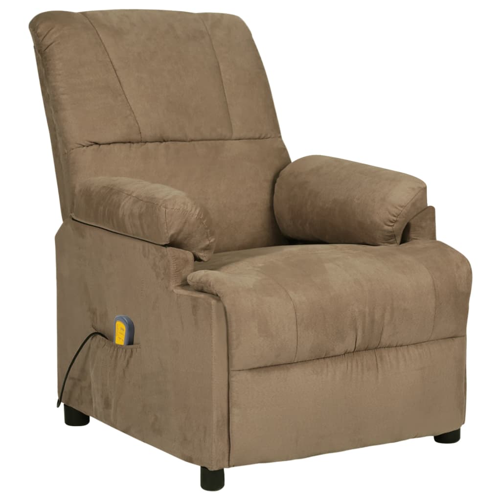 Massagesessel Taupe Mikrofasergewebe