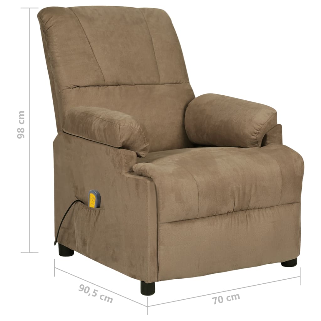 Massagesessel Taupe Mikrofasergewebe