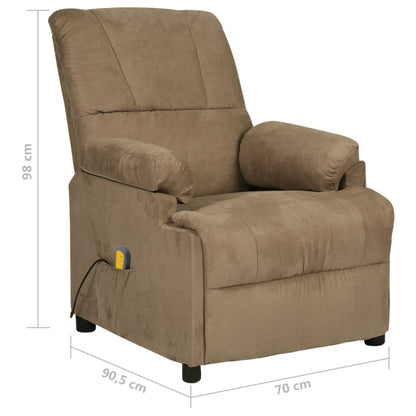 Massagesessel Taupe Mikrofasergewebe