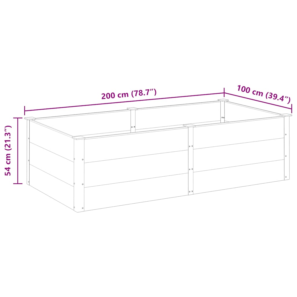 Garten-Hochbeet 200x100x54 cm WPC Grau