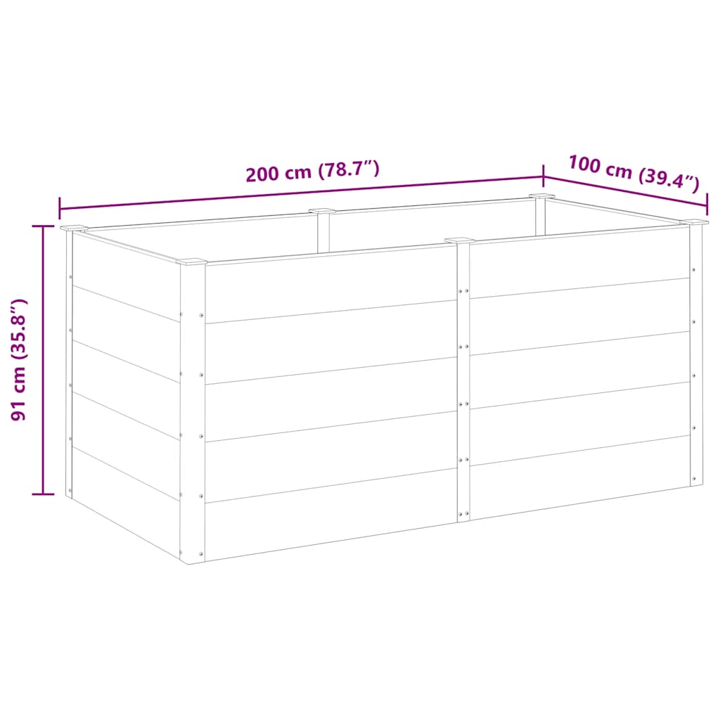 Garten-Hochbeet 200x100x91 cm WPC Grau