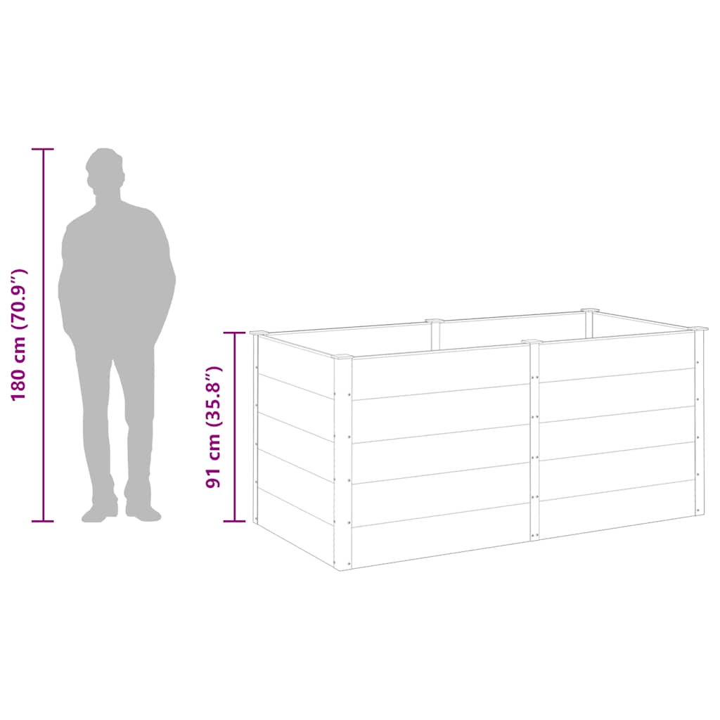 Garten-Hochbeet 200x100x91 cm WPC Grau