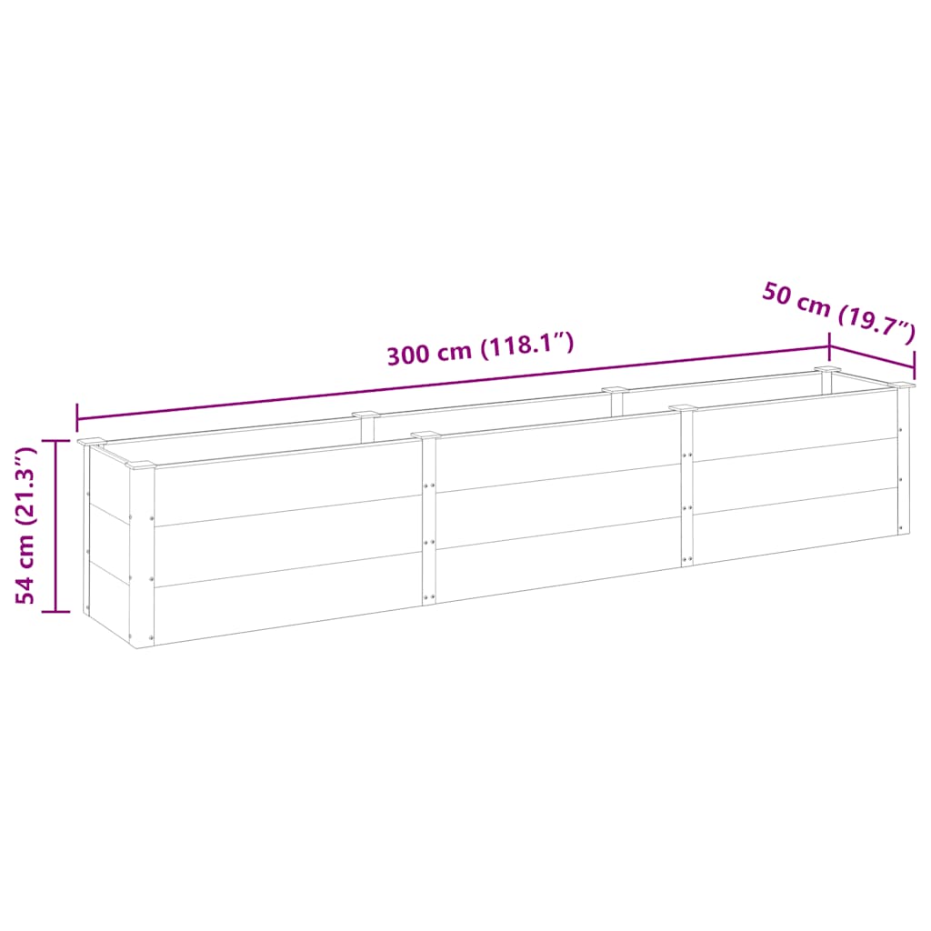 Garten-Hochbeet 300x50x54 cm WPC Grau