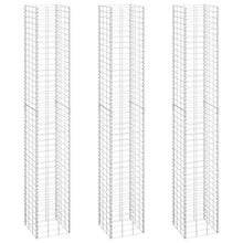 Gabionen-Hochbeete 3 Stk. 30x30x200 cm Eisen