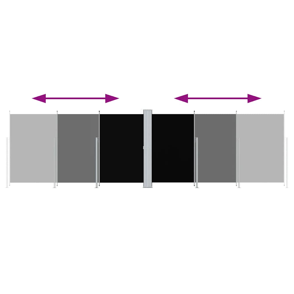 Seitenmarkise Ausziehbar Schwarz 180x600 cm