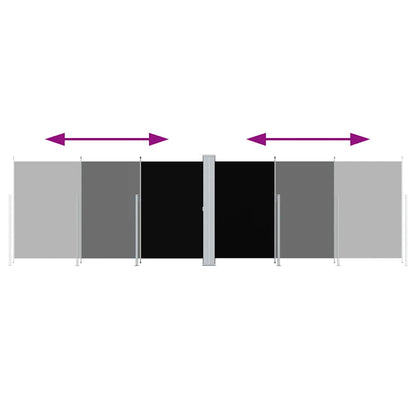 Seitenmarkise Ausziehbar Schwarz 180x600 cm