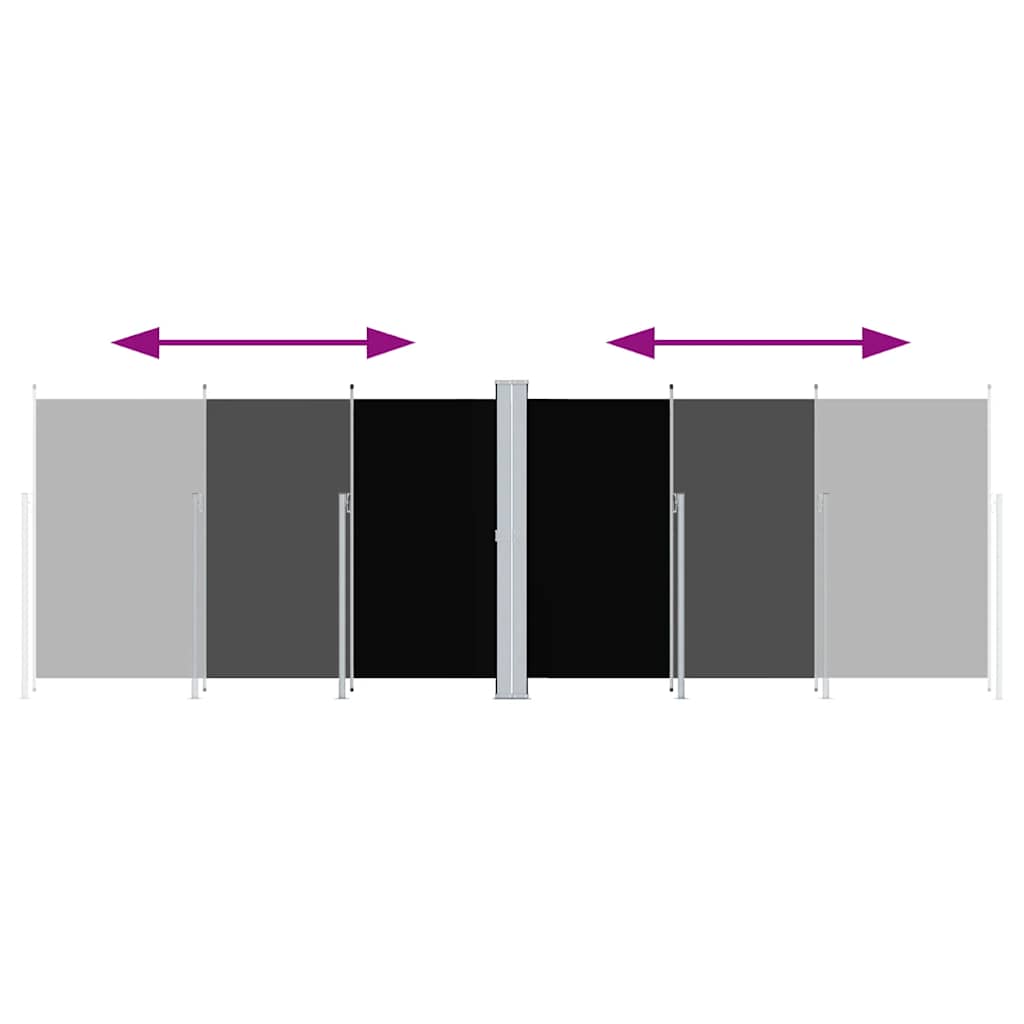 Seitenmarkise Ausziehbar Schwarz 200x600 cm