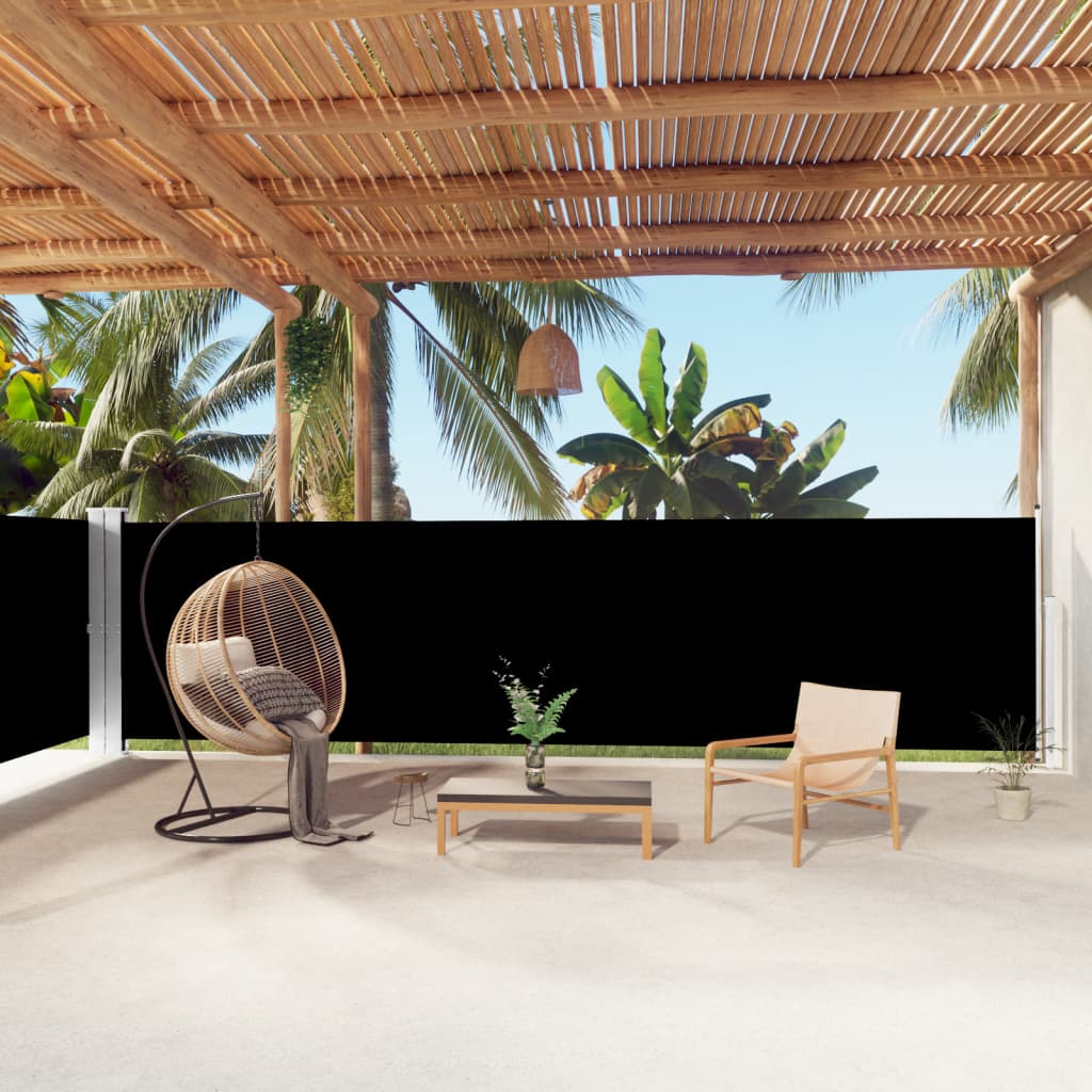 Seitenmarkise Ausziehbar Schwarz 160x1000 cm