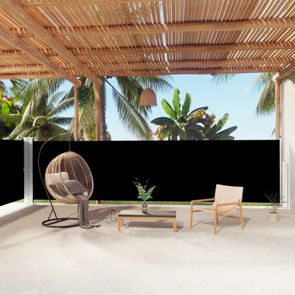 Seitenmarkise Ausziehbar Schwarz 160x1000 cm