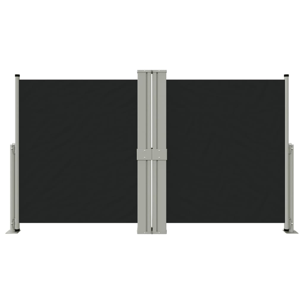 Seitenmarkise Ausziehbar Schwarz 140x1200 cm