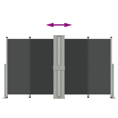Seitenmarkise Ausziehbar Schwarz 140x1200 cm