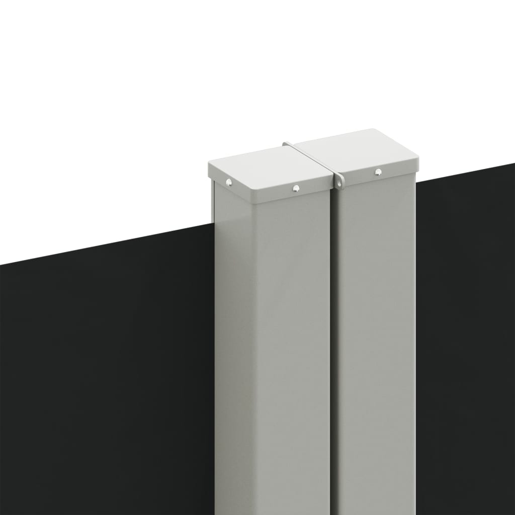 Seitenmarkise Ausziehbar Schwarz 140x1200 cm