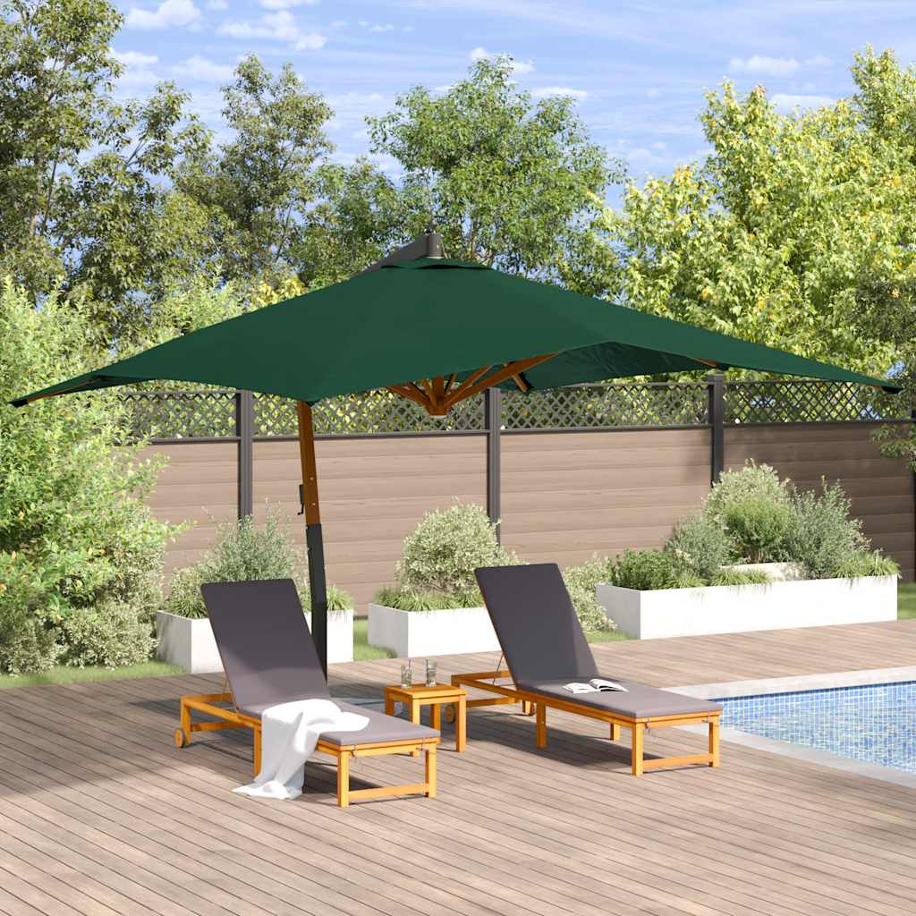 Ampelschirm mit Holzmast 400x300 cm Grün