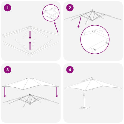 Ampelschirm mit Holzmast 400x300 cm Sandweiß