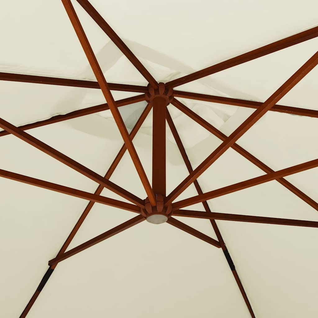 Ampelschirm mit Holzmast 400x300 cm Sandweiß