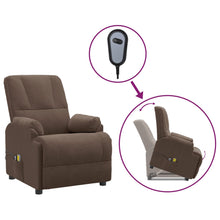 Massagesessel mit Aufstehhilfe Braun Wildleder-Optik