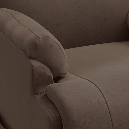 Massagesessel mit Aufstehhilfe Braun Wildleder-Optik