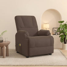 Massagesessel mit Aufstehhilfe Braun Wildleder-Optik