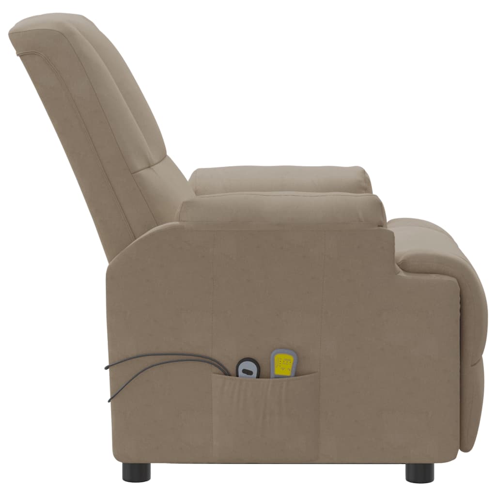 Massagesessel mit Aufstehhilfe Taupe Wildleder-Optik