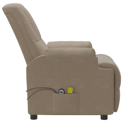 Massagesessel mit Aufstehhilfe Taupe Wildleder-Optik