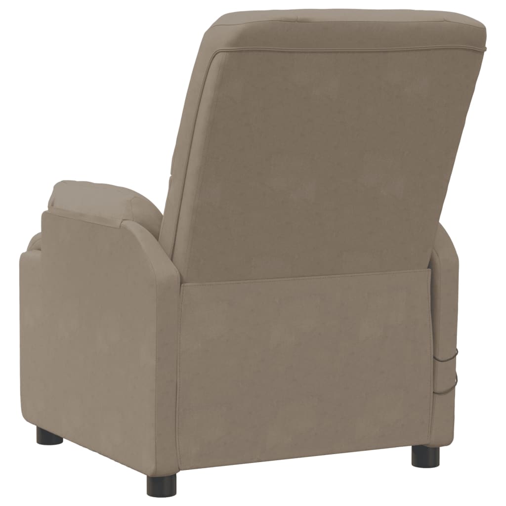 Massagesessel mit Aufstehhilfe Taupe Wildleder-Optik