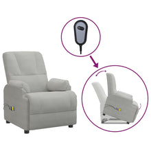 Massagesessel mit Aufstehhilfe Hellgrau Wildleder-Optik