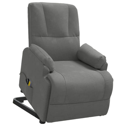 Massagesessel mit Aufstehhilfe Dunkelgrau Wildleder-Optik