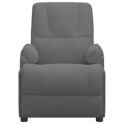 Massagesessel mit Aufstehhilfe Dunkelgrau Wildleder-Optik