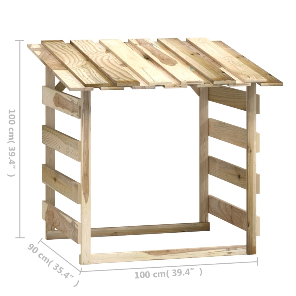 Pergola mit Dach 100x90x100 cm Imprägniertes Kiefernholz