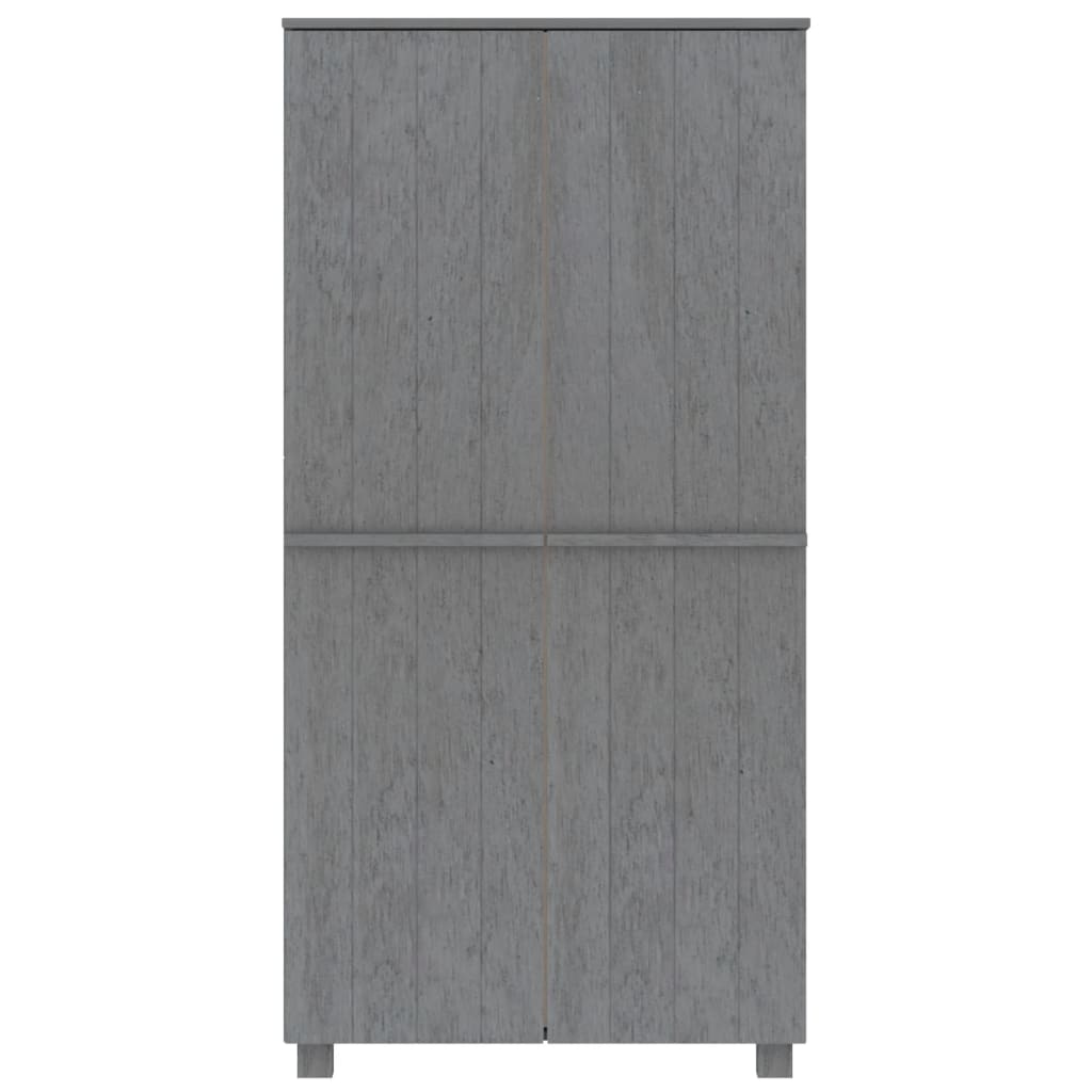 Kleiderschrank HAMAR Dunkelgrau 89x50x180 cm Massivholz Kiefer