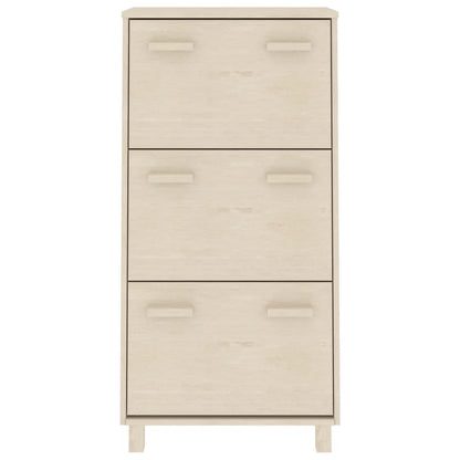 Schuhschrank HAMAR Honigbraun 59,5x35x117 cm Massivholz Kiefer