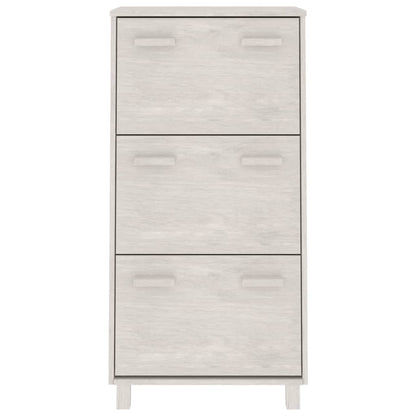 Schuhschrank HAMAR Weiß 59,5x35x117 cm Massivholz Kiefer