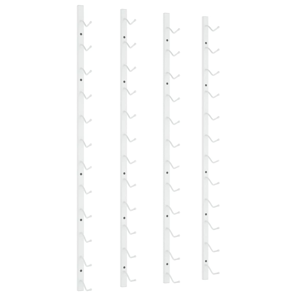 Wand-Weinregal für 12 Flaschen 2 Stk. Weiß Eisen