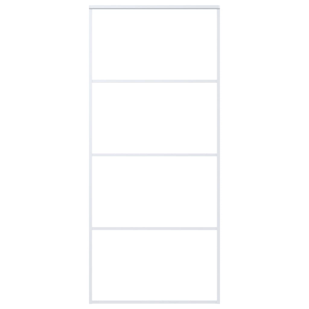 Schiebetür ESG-Glas und Aluminium 90x205 cm Weiß