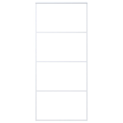 Schiebetür ESG-Glas und Aluminium 90x205 cm Weiß