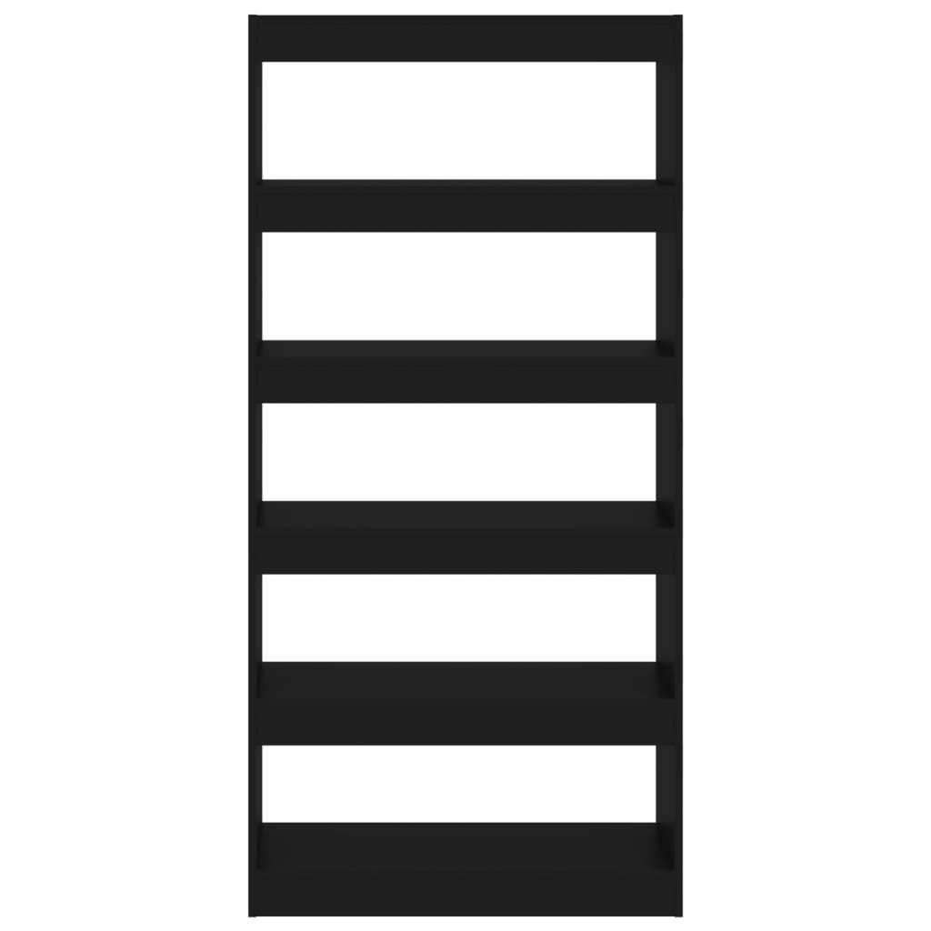 Bücherregal/Raumteiler Schwarz 80x30x166 cm Holzwerkstoff