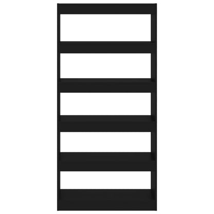 Bücherregal/Raumteiler Schwarz 80x30x166 cm Holzwerkstoff