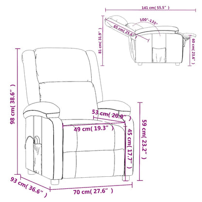 Massagesessel Creme Stoff