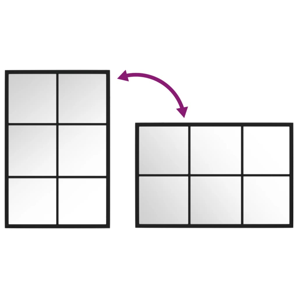 Wandspiegel Schwarz 60x40 cm Metall
