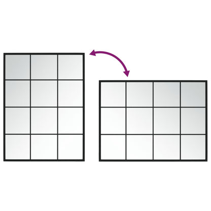 Wandspiegel Schwarz 80x60 cm Metall