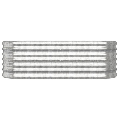 Hochbeet Verzinkter Stahl 114x40x36 cm Silbern