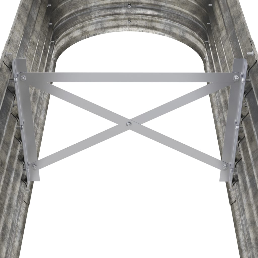 Hochbeet Verzinkter Stahl 152x40x36 cm Silbern