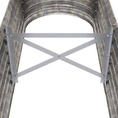 Hochbeet Verzinkter Stahl 152x40x36 cm Silbern