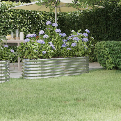 Hochbeet Verzinkter Stahl 152x40x36 cm Silbern