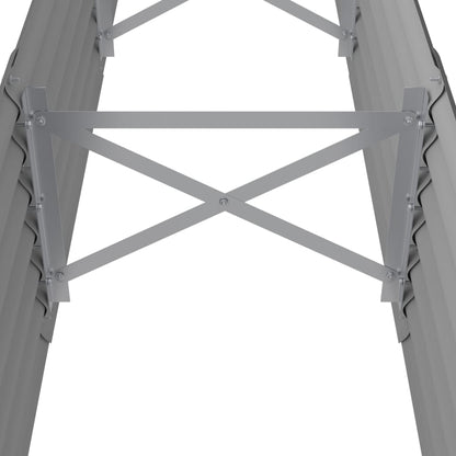 Hochbeet Verzinkter Stahl 224x40x36 cm Grau